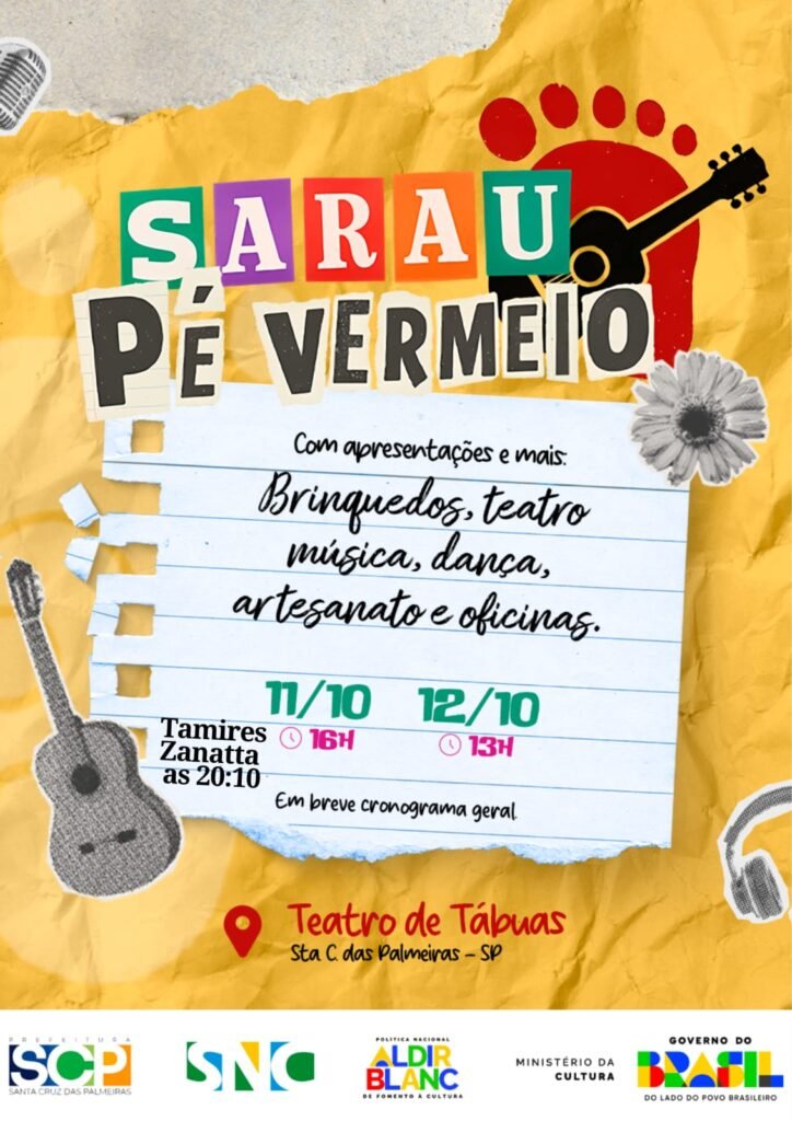 Sarau pé vermeio